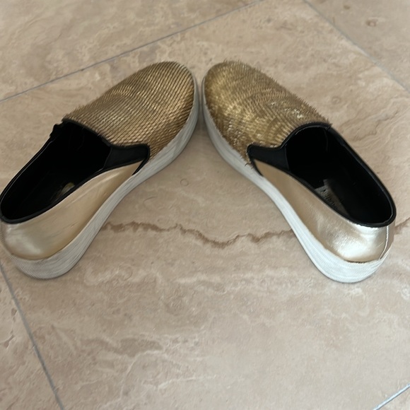 Steve Madden Platform Buhba Gold Genuine Leather Slip On Sneaker - Picture 9 of 13